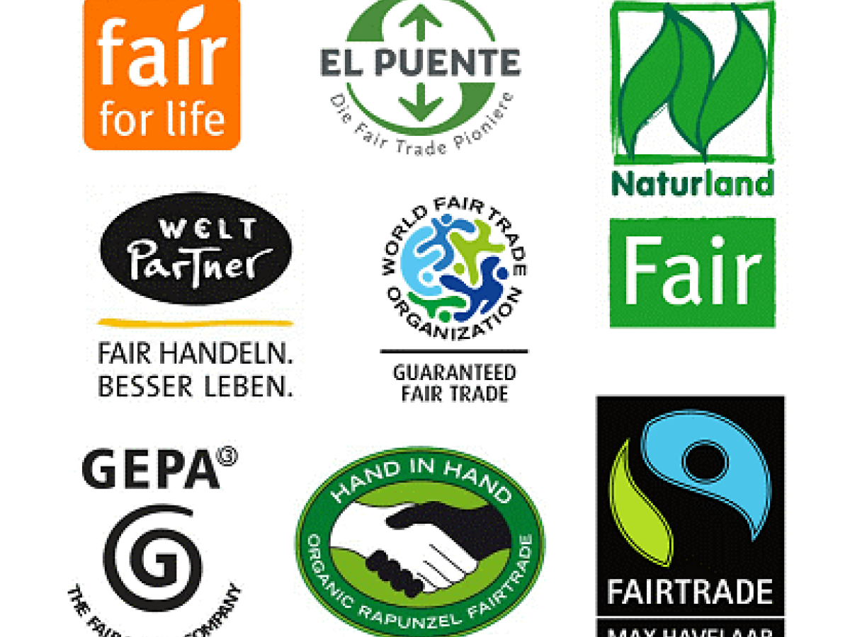 Grafik von Fairtrade-Logos in Deutschland
