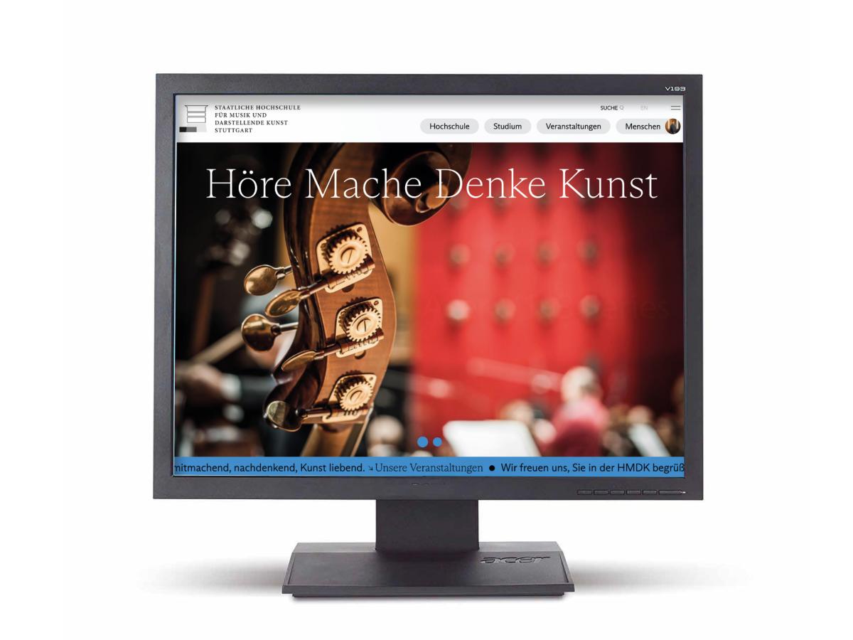 Die Website der HMDK in Bildschirmansicht