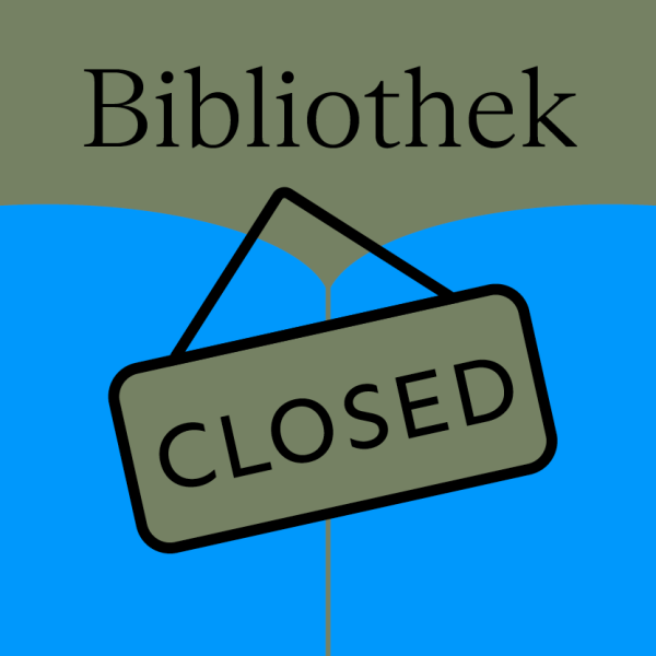 Grafische Darstellung die zeigt, dass die Bibliothek geschlossen ist.