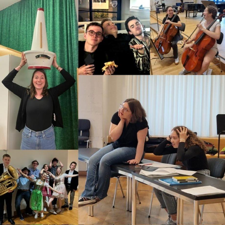 Foto-Collage aus unterschiedlichen Situationen der Studierenden aus ihrem Studienalltag.