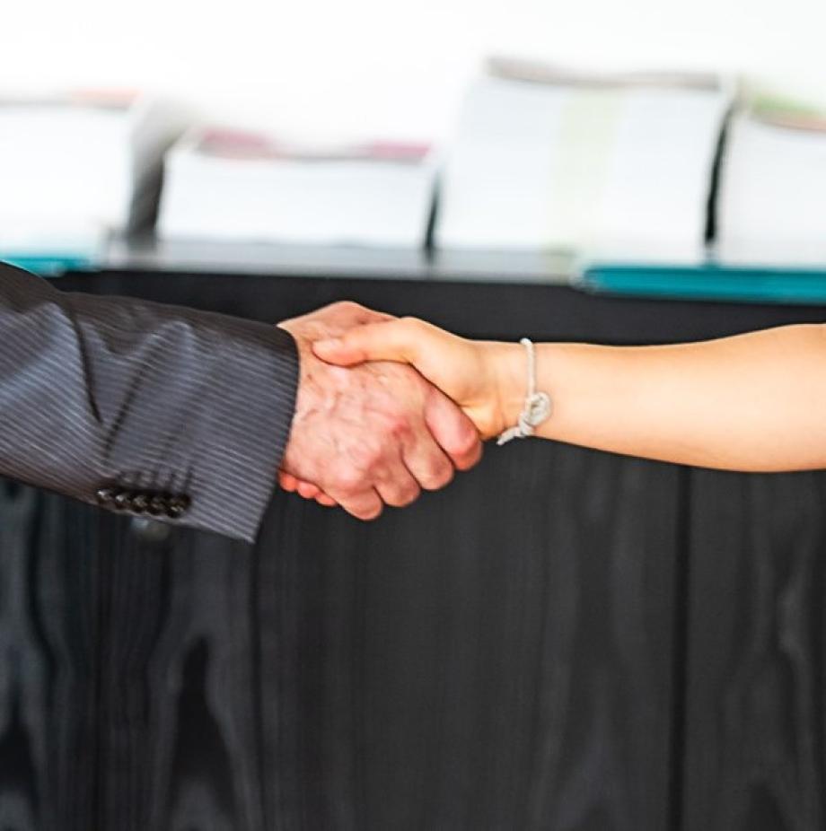 Handschlag zweier Personen.