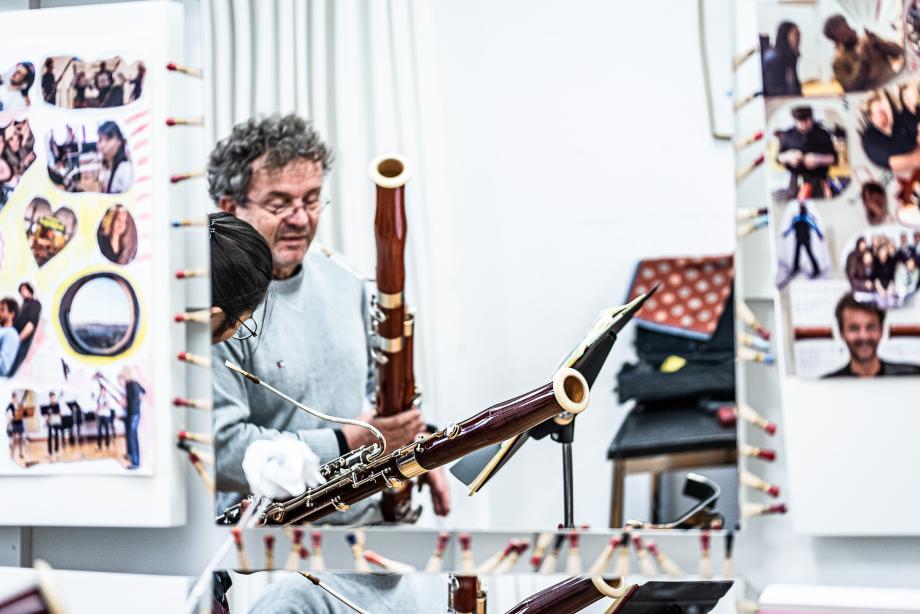 Fagottprofessor Marc Engelhardt beim Einzelunterricht.