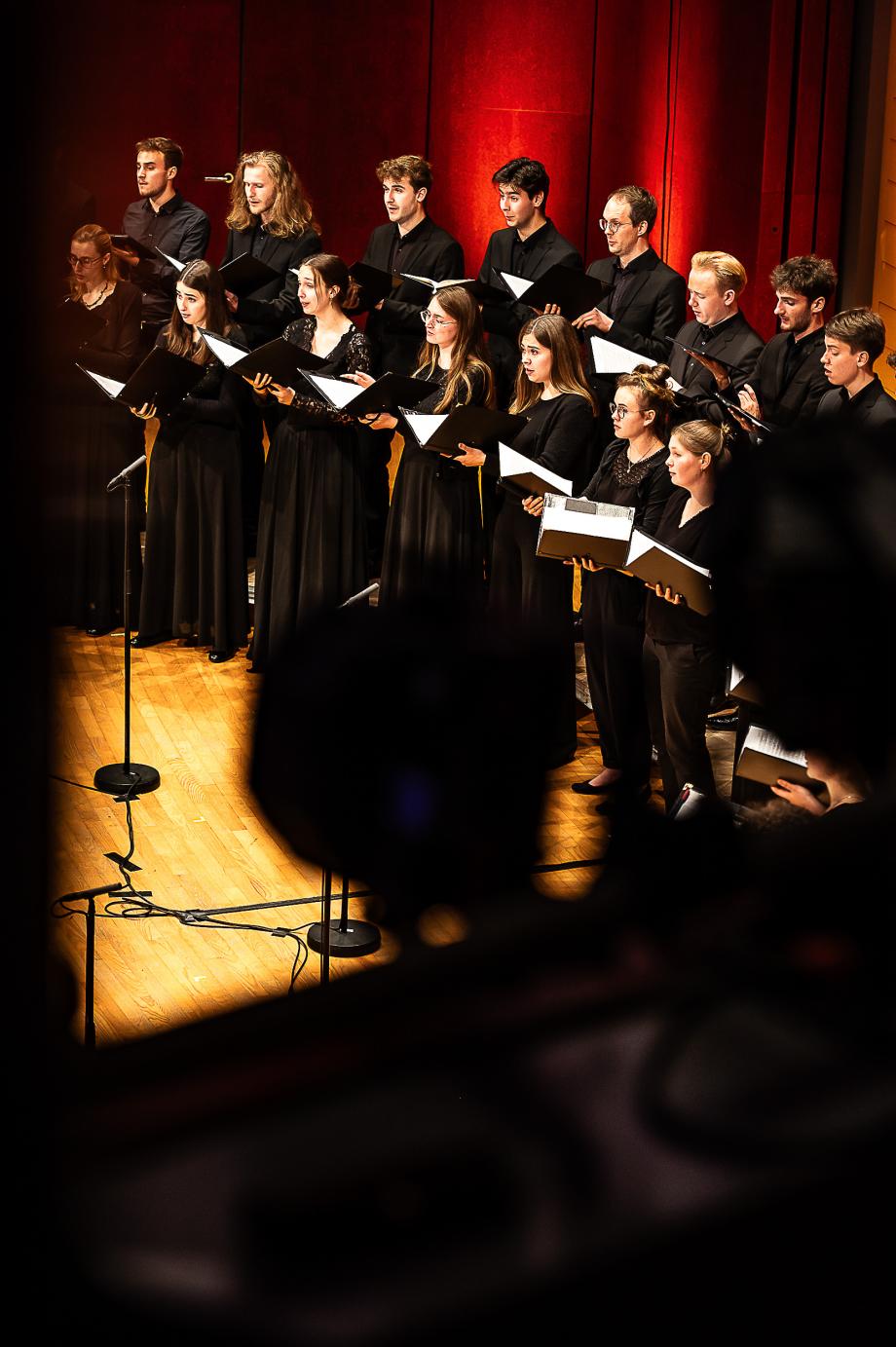 Die Mitglieder des Kammerchores vom rechten Rang aufgenommen.