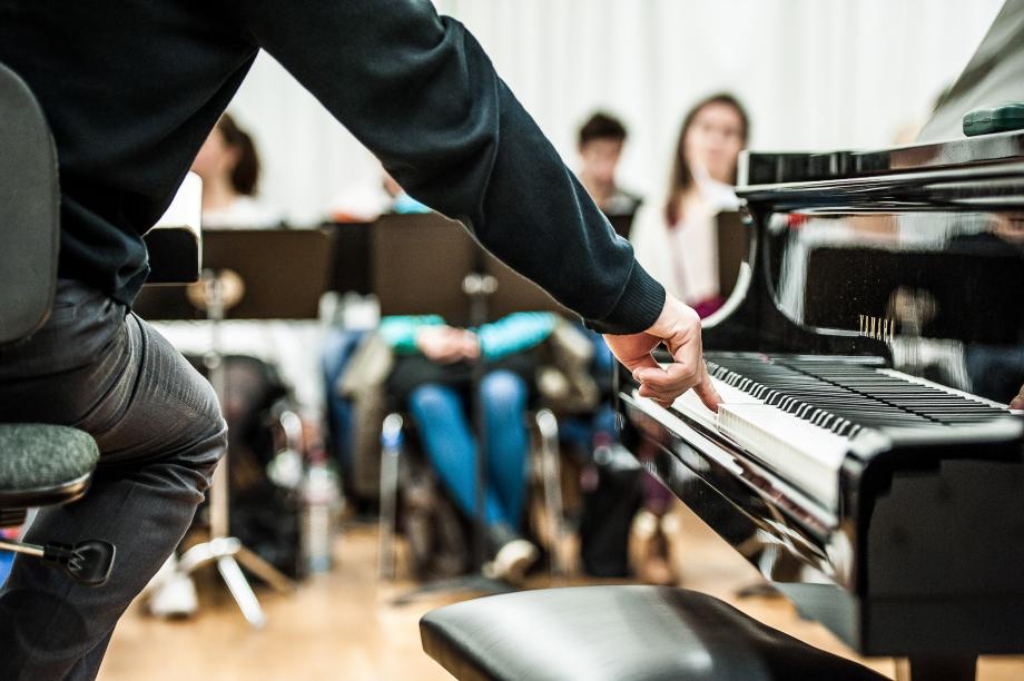 Detailaufnahme aus dem Chorleitungsunterricht.