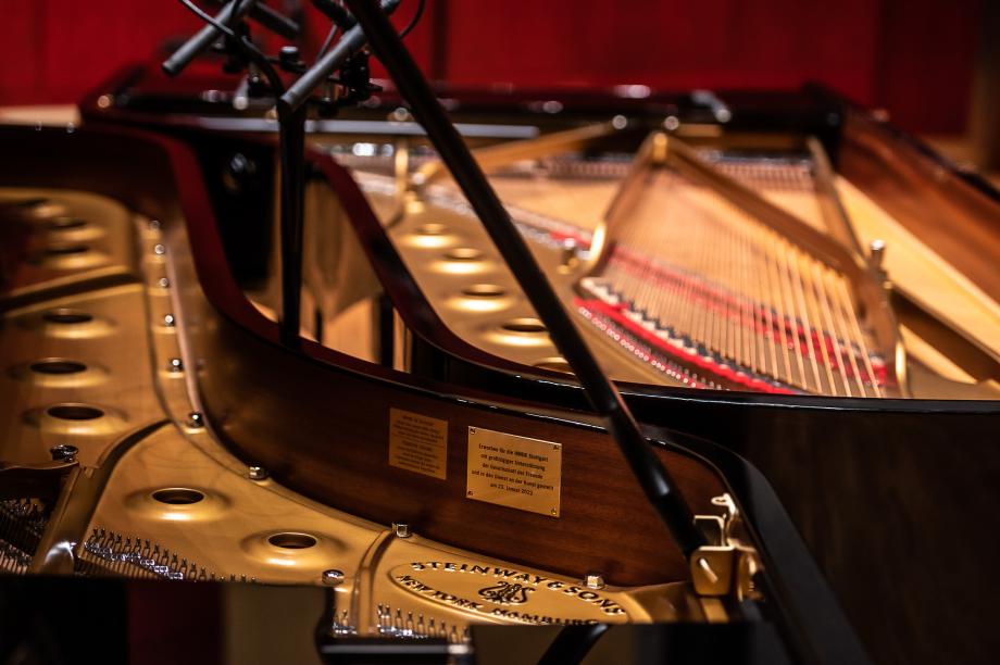 Detailaufnahme in den Resonanzkörper des neuen Flügels.