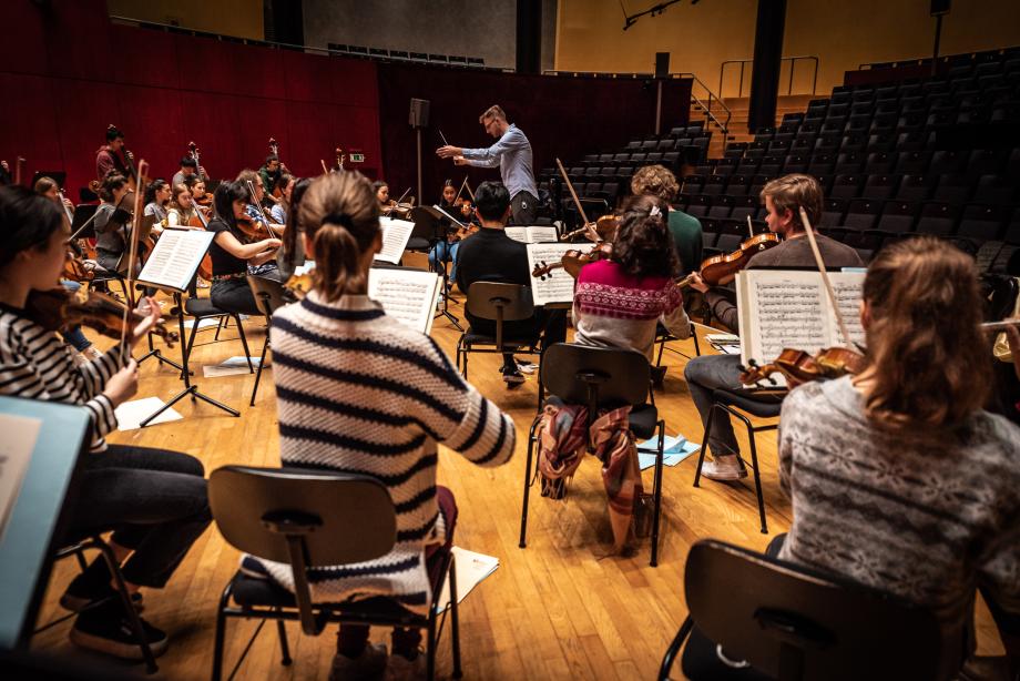 Hochschulsinfonieorchester Probe.