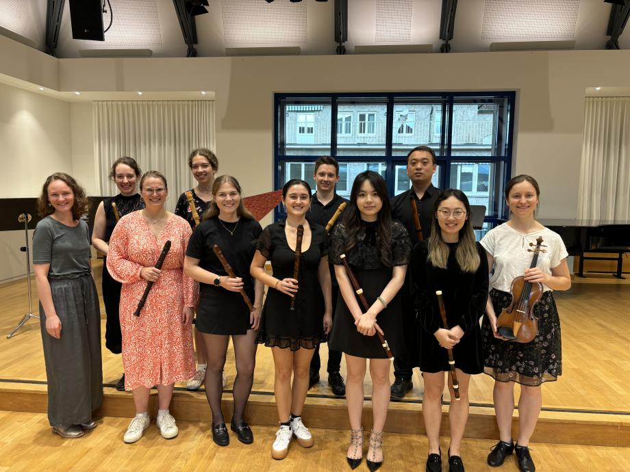 Gruppenbild einer Blockflötenklasse