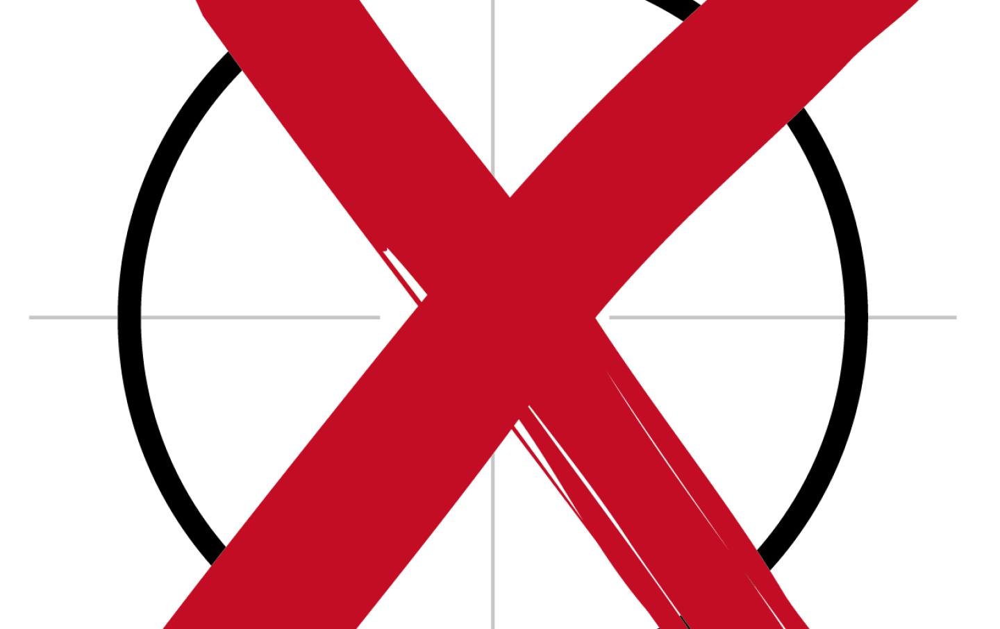 Fadenkreuz mit rotem Kreuz